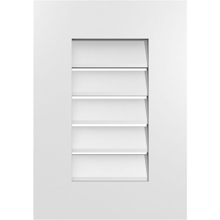 Ekena Millwork Vertical Surface Mount PVC Gable Vent: Functional, w/ 3-1/2"W x 1"P Standard Frame, 14"W x 20"H GVPVE14X2001SF